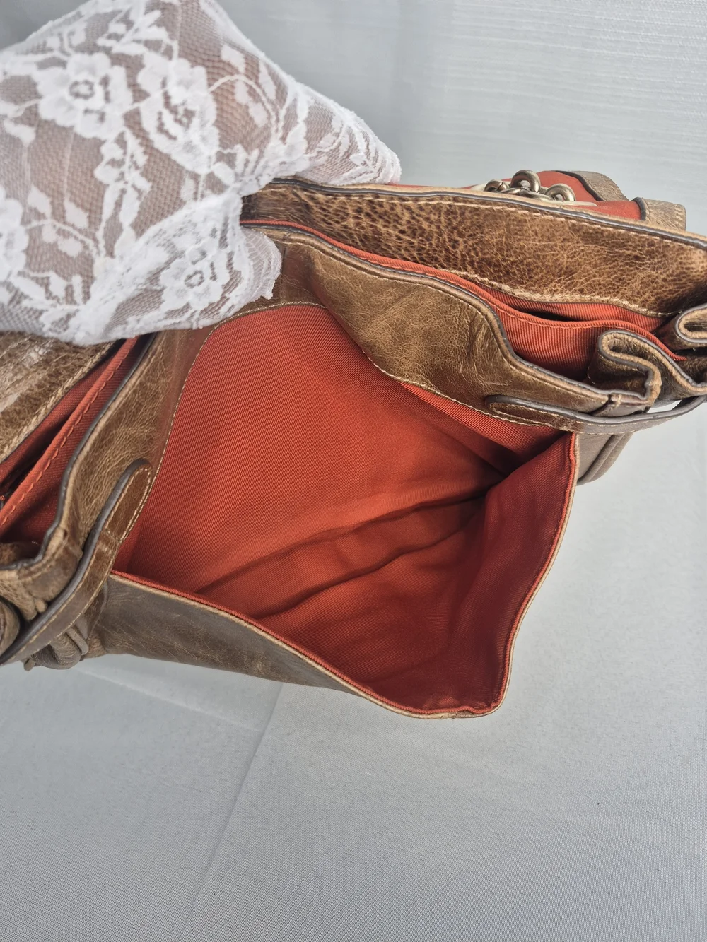 Banana Republic Vintage-Style Brown Leather Chain Shoulder Bag